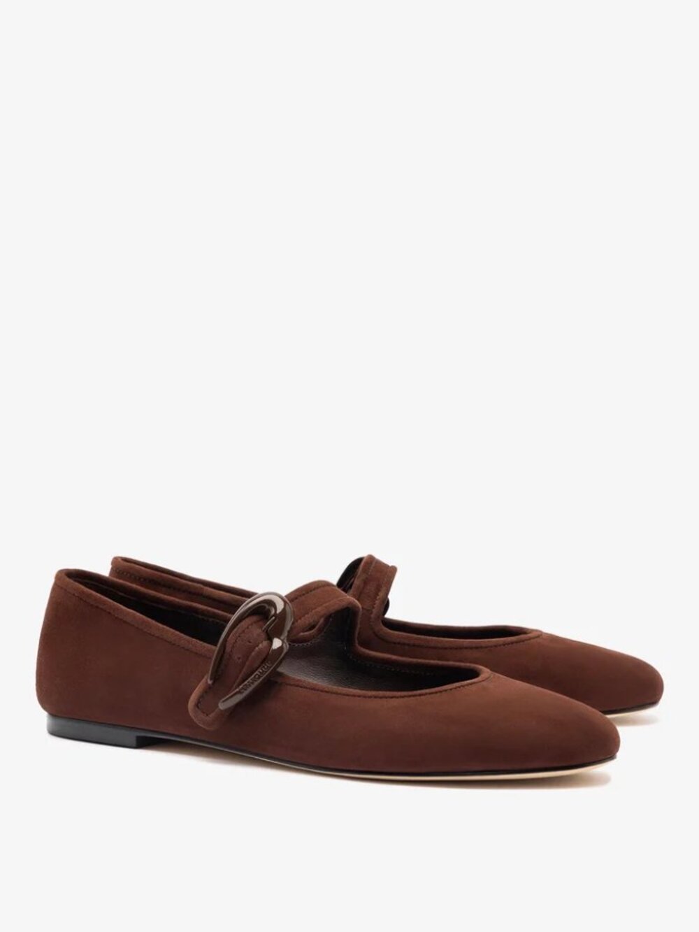 Larroude Verona Ballet Flat In Brown Suede size 9